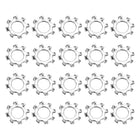 100Pcs 10# External Tooth Lock Washer, 304 Stainless Steel Multi-Tooth Star Washer Locking Fastener, Silver Tone