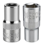 LinkMejor 2Pcs E-Torx Socket Set, 1/4" Drive E10 External Torx Deep Socket 1" Length CR-V 6 Point Star Female Bit Socket for Auto & Home