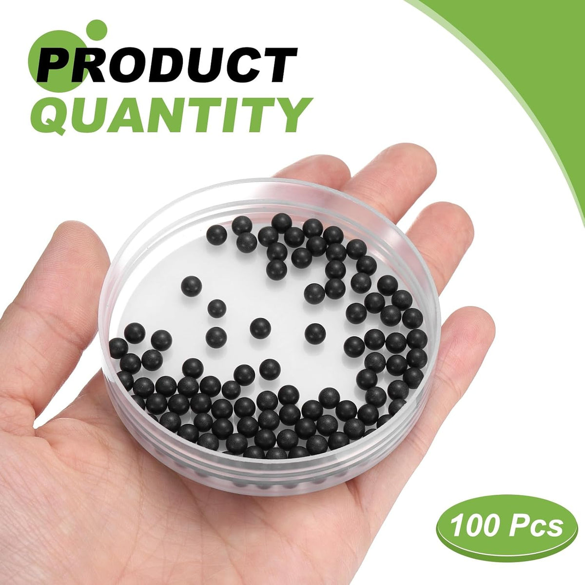 100 palline per cuscinetti in plastica POM, palline in plastica solida di 3/16" (4,5 mm), palline in polipropilene di precisione G2, nera