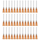 Industrial Blunt Tip Needle 15G 1 Inch Length with Luer Lock Screw Interface Connector, Dispensing Needle for Liquid Glue Gun, 40 Pcs (Amber)