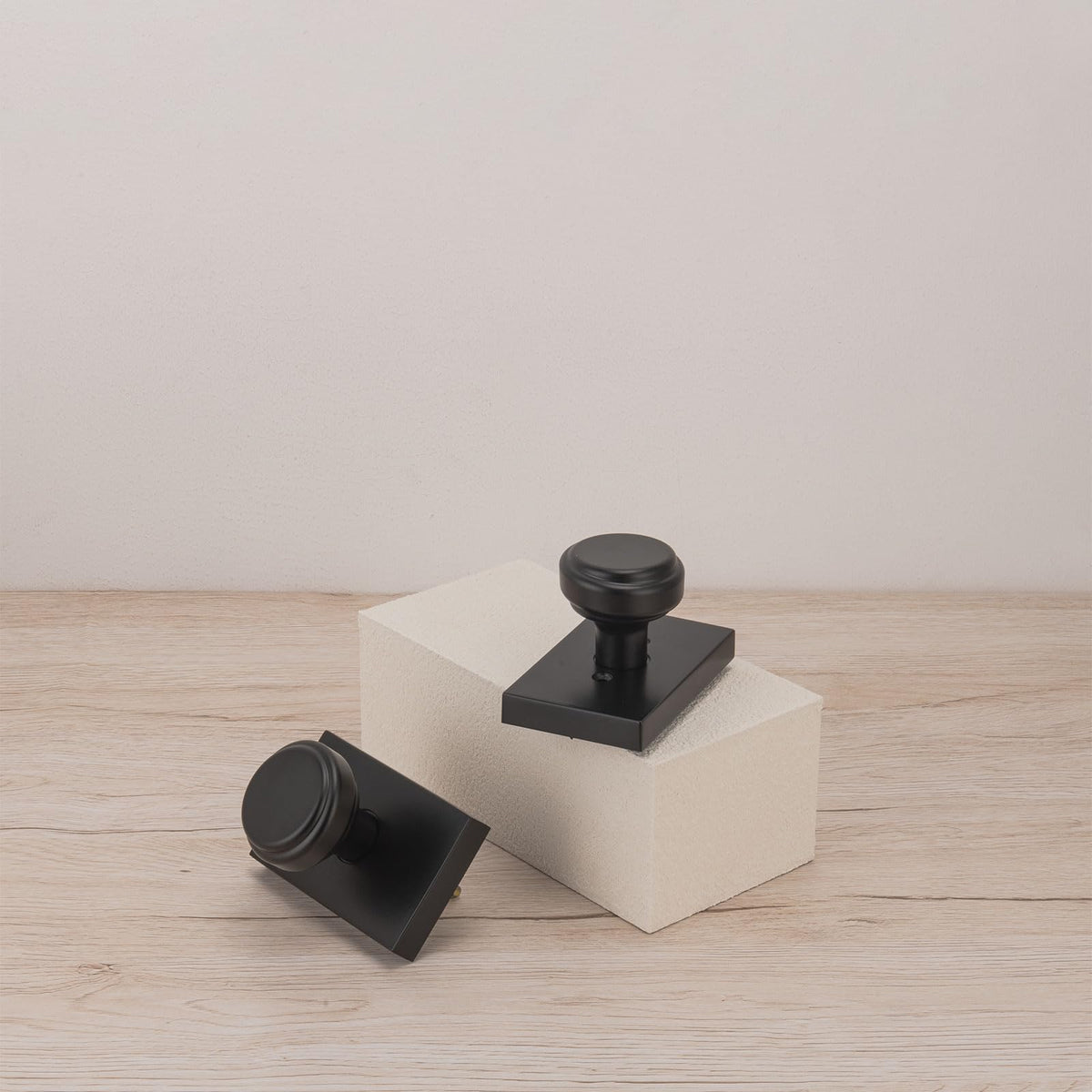LinkMejor Black Interior Door Knobs with Non Locking for Hall