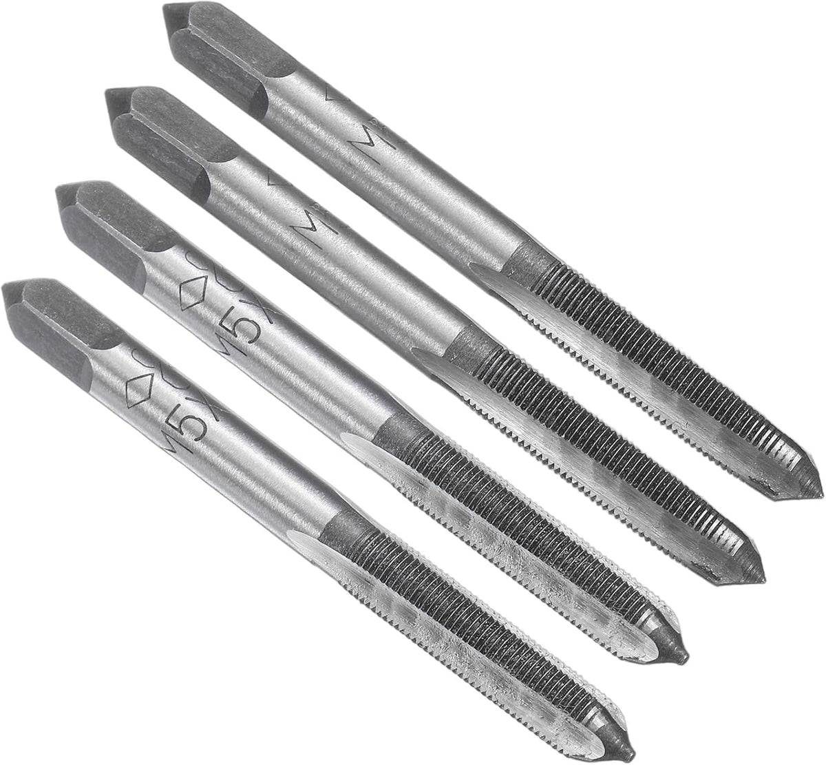2 Set Metric Hand Taps, M5 x 0.5 H2 Thread Taper + Bottom Tap, 9CrSi Alloy Tool Steel Screw Threading Milling Tapping Tool Kit