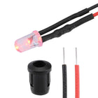 20Set DC 12V 5mm Pre Wired LED with Holder, Red Light Round Top Clear Lens, 8mm Panel Mount