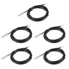 5pcs 50K Temperature Sensor Probe, Stainless Steel NTC Thermal Sensor Probe 6.6ft Digital Thermometer Extension Cable