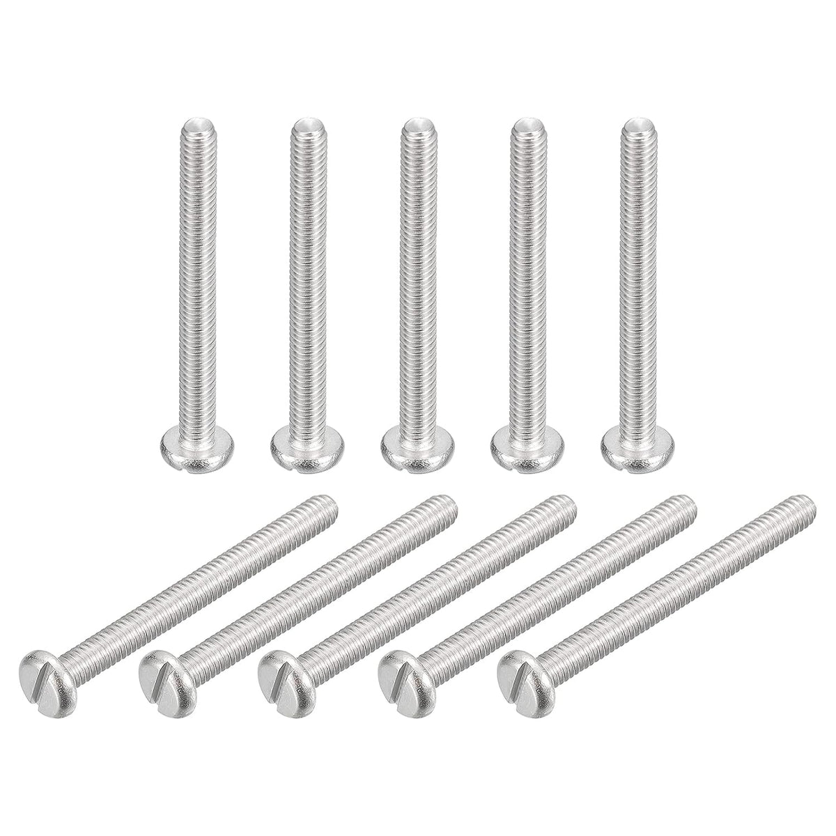 304 Stainless Steel Machine Screws, 50pcs M2.5x30mm Slotted Drive Pan Head Screw Bolts