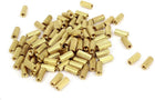100 Pcs Female Threaded Pillars Brass Standoff Spacer Gold Tone M2x7mm