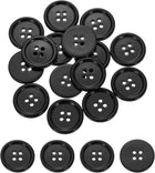 15Pcs Natural Shell Buttons, 18mm 4-Hole Round Shell Craft Sewing Button, Decorative Accessories for Coats, Shirts, Clothing DIY Projects, Black
