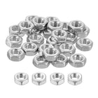 Left-Hand Hexagonal Nut, M3x0.5mm 304 Stainless Steel Left-Hand Reverse Hexagonal Nut for Assembling and Fastening, Silver 20pcs