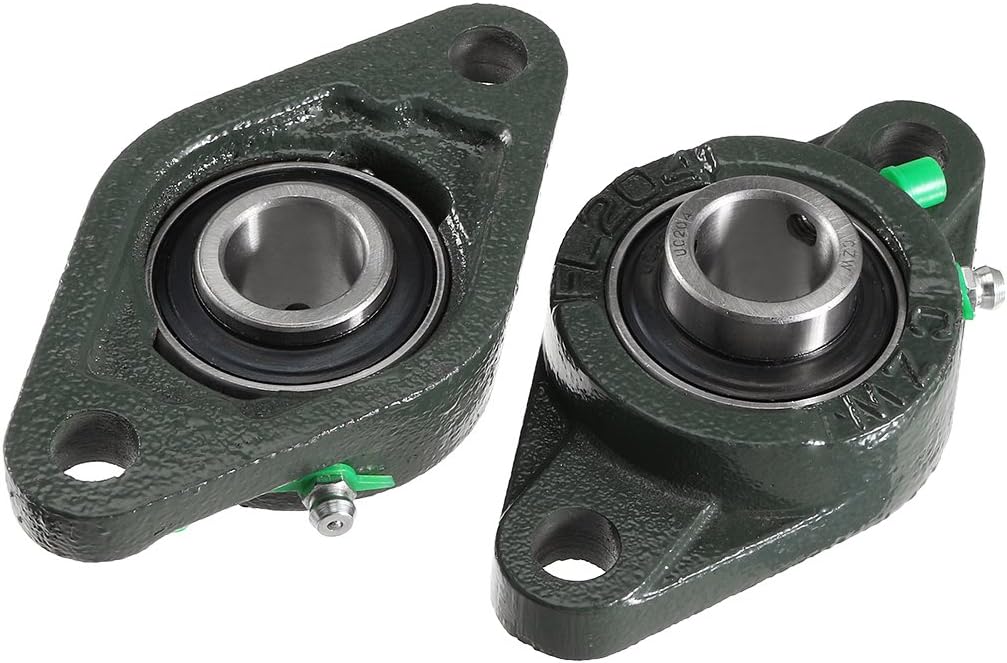 2pcs Pillow Block Bearing UCFL204 20mm Mounted Bear Two Boltflange Cast Hosing
