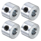 4pcs Set Screw Collars 1/8" Bore Carbon Steel Shaft Collars, 3/8" OD, 1/4" Width Axle Collar Clamp for Linear Rod Shaft Guide