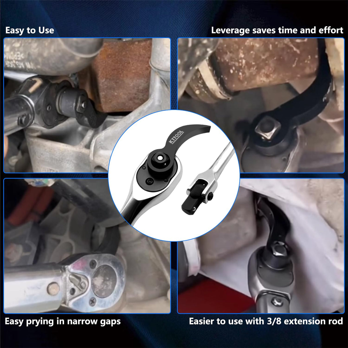 KTPROT 3 Pcs Bokor Pemadam Api Wrench Adaptor Head Set, Alat Pemadam Api Crowbar Adapter Head