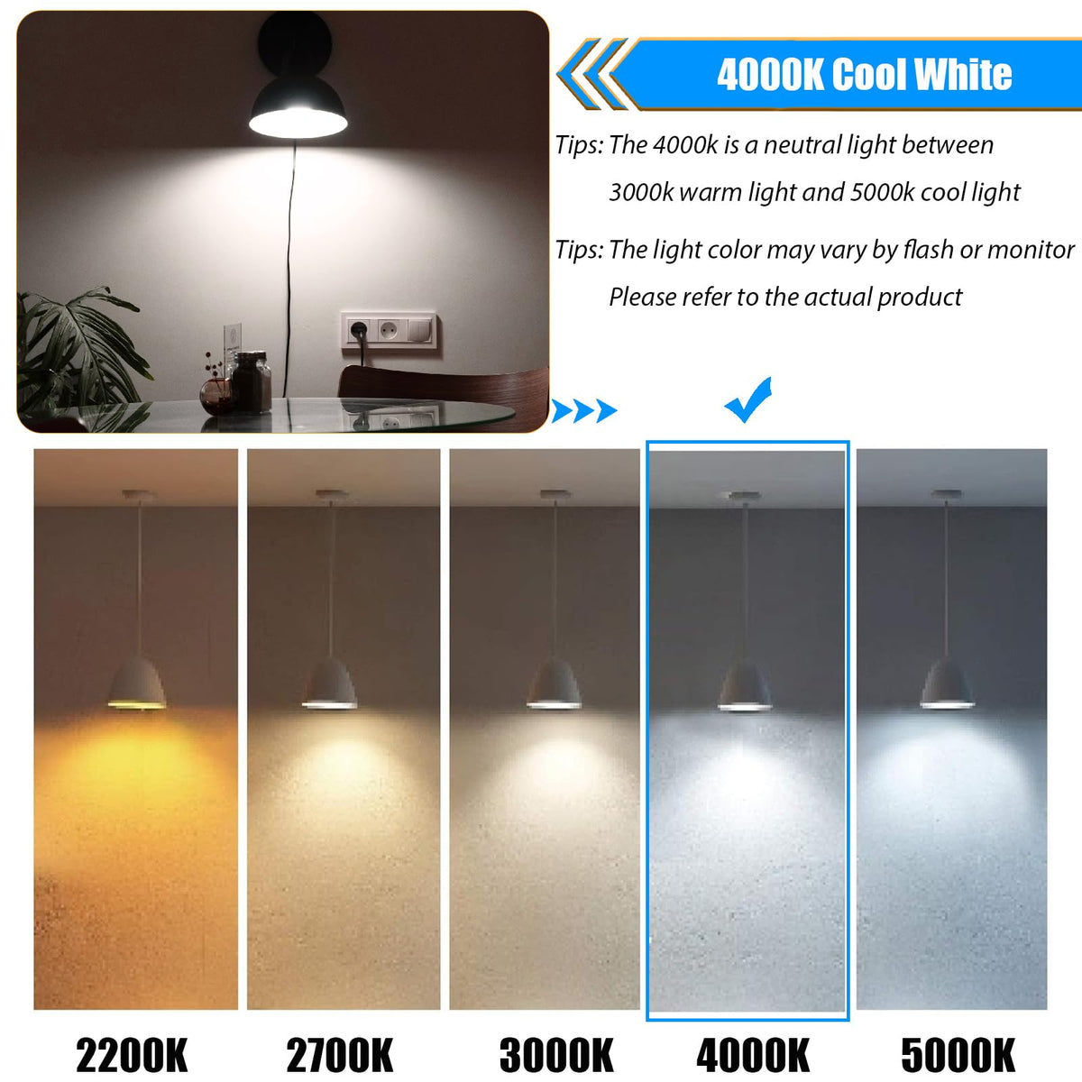 링크메이저 100W 대체 LED 에디슨 램프 4000K 쿨 화이트, 비드imming, 8 팩