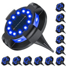 Solar Bodenleuchten 12er Pack, 4.3" Helle Blau 16 LEDs Solar Wegleuchten