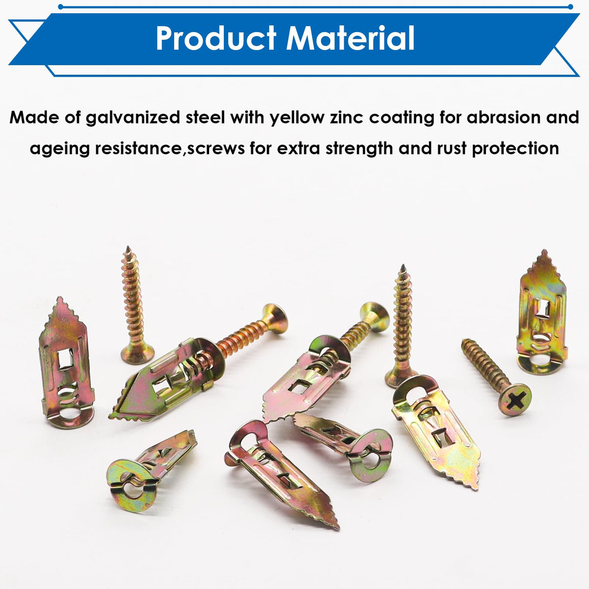 LinkMejor 160Pcs Drywall Anchors with Screws,80Pcs 0.47X1.18inch Heavy Duty Grip Anchors for Wall,80Pcs Expansion Screws for Hanging Picture Frames, Curtains, Plants, Clocks