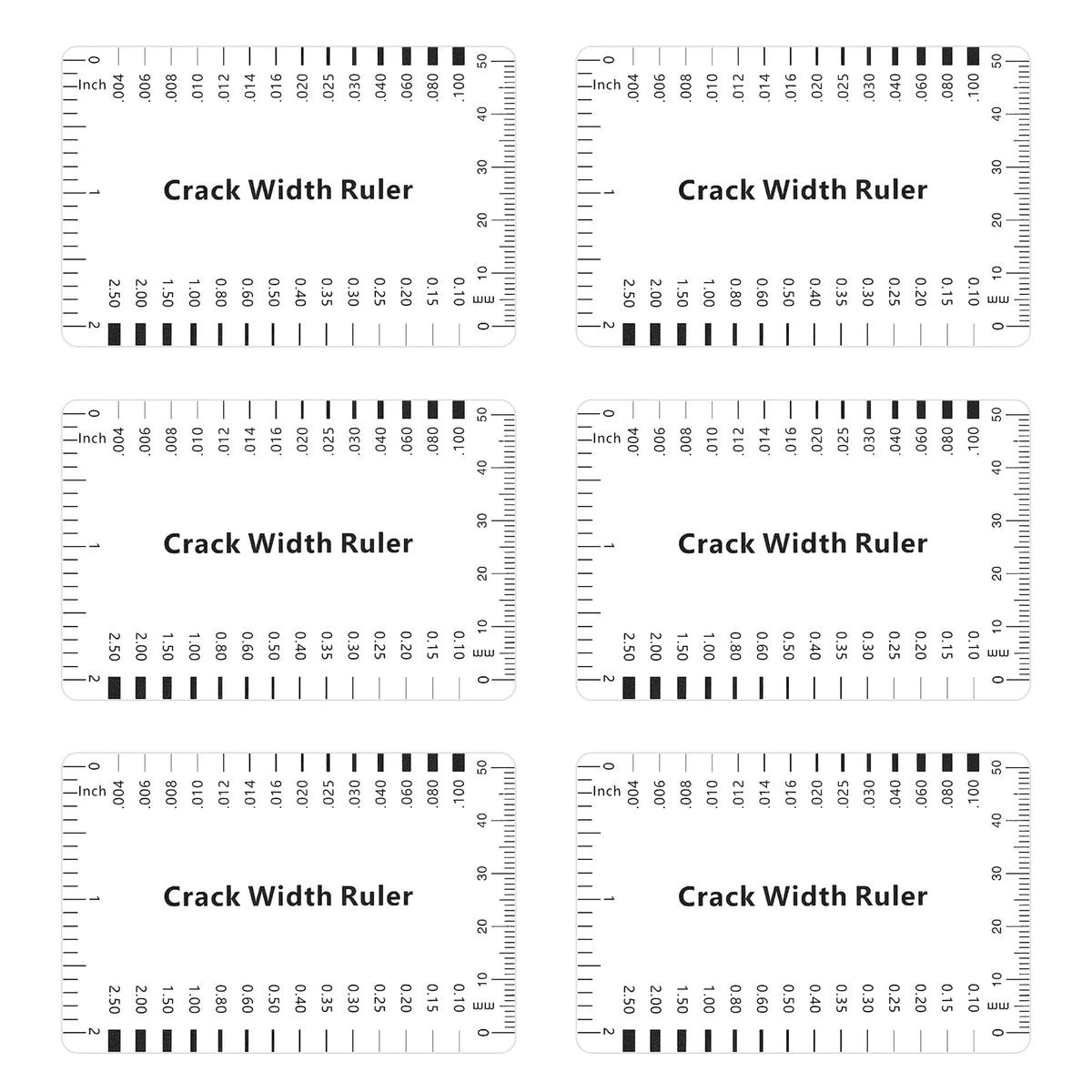 LinkMejor 6 Pcs Ruler pentru Lățimea Crăungerii de Beton Instrument de Măsurare