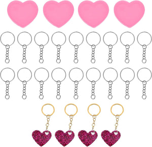 4 Pcs Heart & Paw Print Resin Moulds, Silicone Epoxy Mould Kit with Hole for Pendant Keychains Ornament Jewelry Resin Art Crafts Making DIY Crafts, Pink