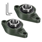 2pcs UCFL207 Pillow Block Bearings 35mm Bore Self Alignment, Solid Cast Iron Base Mounted Chrome Steel Bearings
