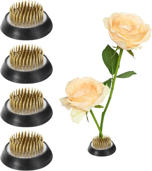 4pcs Flower Frog, Round Brass Floral Frogs, Flower Arranger Fixed Tool Pin Frog for Flower Arrangement Vase, Fixation and Decoration (Gold, 1.8inch)