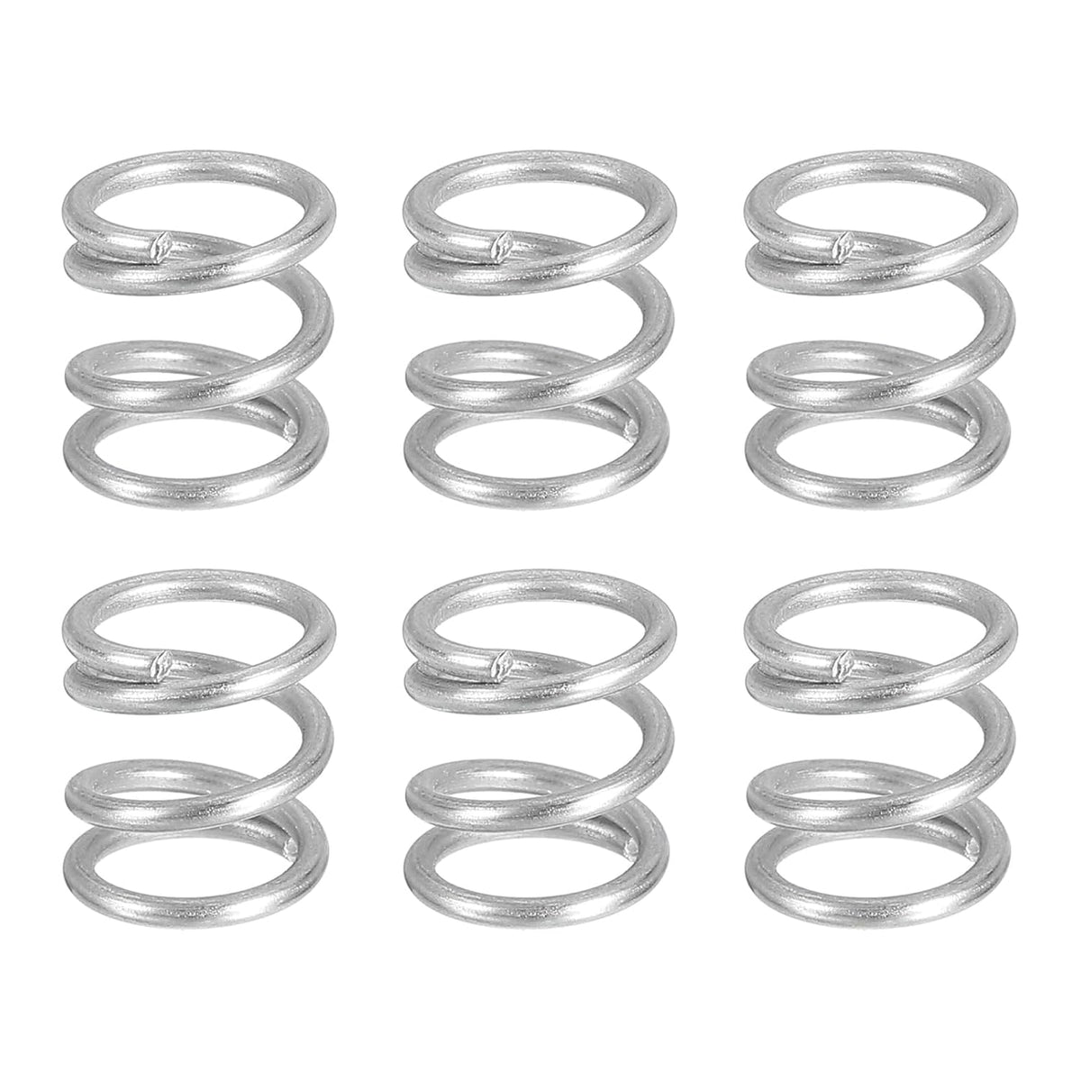 6Pcs Compression Springs, 1.2mm Wire Diameter x 10mm OD x 10mm Length 304 Stainless Steel Extension Spring Ballpoint Pen Pressure Springs for Shop Home Repairs, Silver