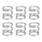 6Pcs Compression Springs, 1.2mm Wire Diameter x 10mm OD x 10mm Length 304 Stainless Steel Extension Spring Ballpoint Pen Pressure Springs for Shop Home Repairs, Silver