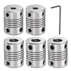 5 Pcs Aluminum Alloy Shaft Coupling 5mm to 8mm, Flexible Coupling Motor Connector Joint, Stepper Motor Coupler for CNC Machine & 3D Printer (L25xD19)