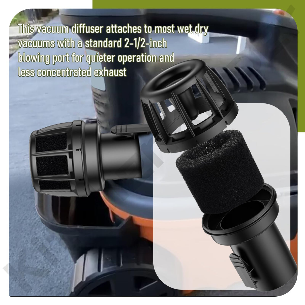 VT2525 WS25025A 2.5" Filtro/Diffusore Accessorio per Aspirapolvere Idro-Secchio Ridgid