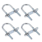 Round U-Bolts 4 Sets 1.34"(34mm) Inner Width 75mm Length Steel M6 with Nut, Plate, Washer