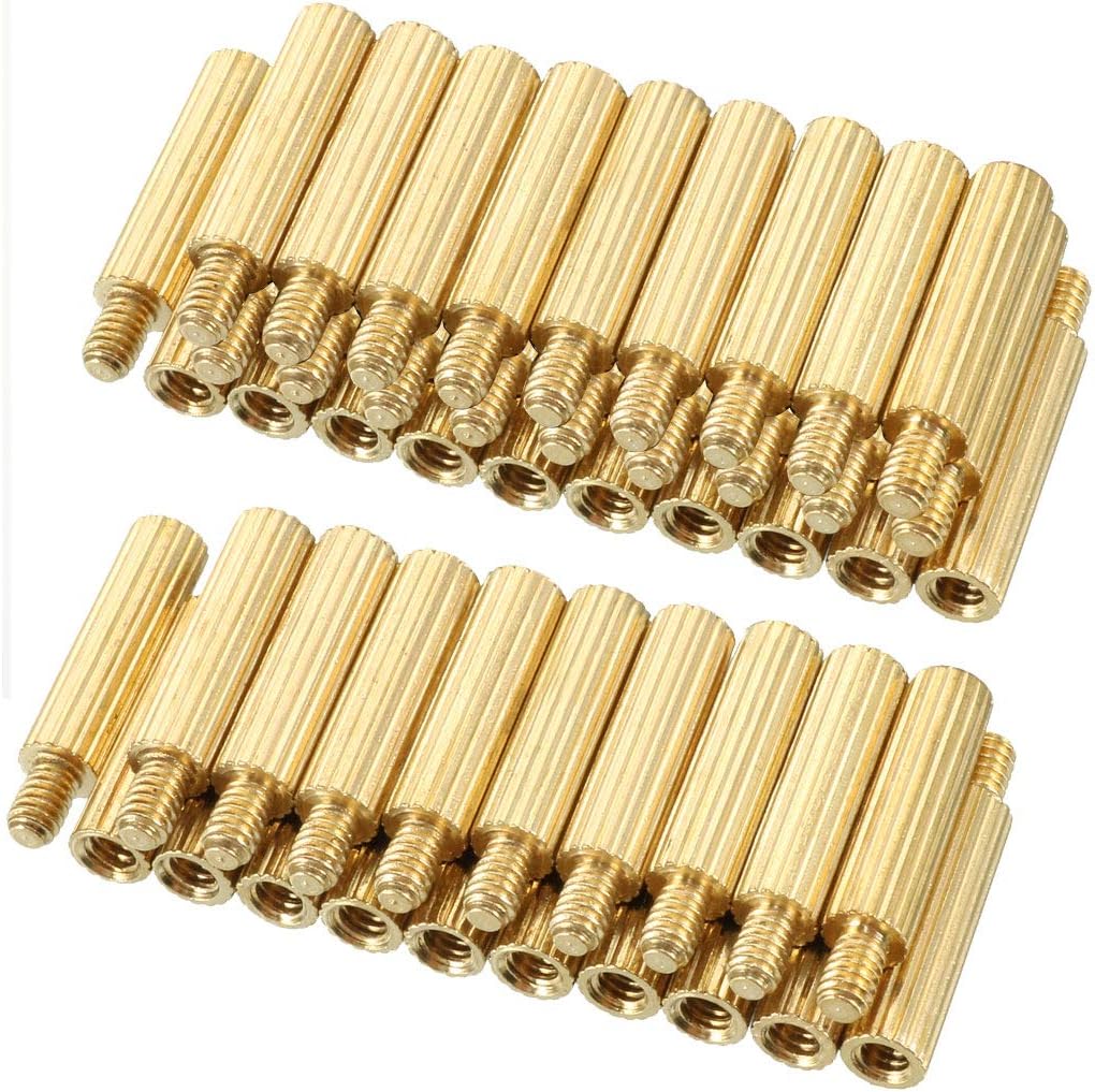 50pcs M2 11+3mm Brass Round Straight PCB Pillar Female Thread Standoff Spacer
