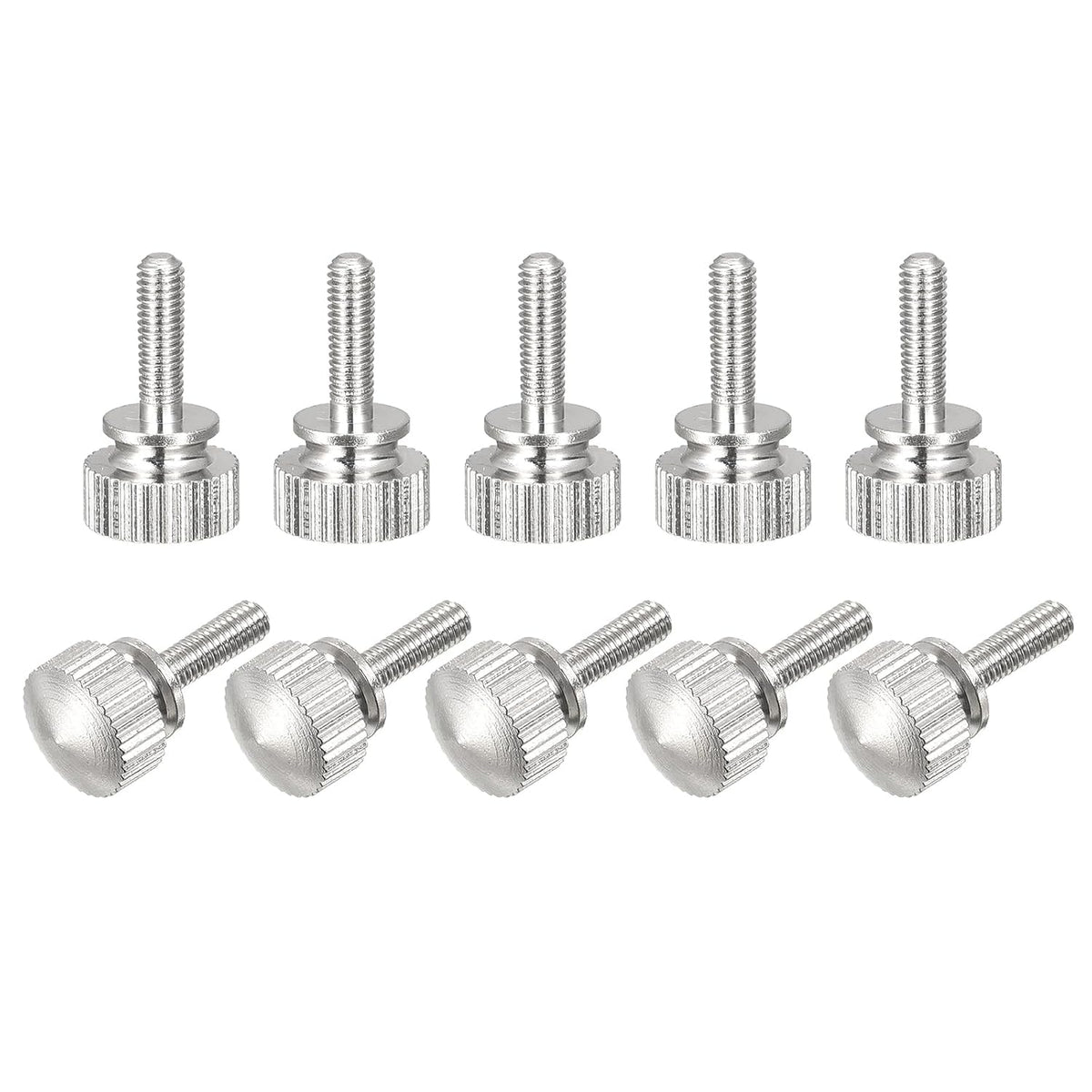 Knurled Thumb Screws, M3x10mm Brass Shoulder Bolts Grip Knobs Fasteners, Nickel Plated 10Pcs