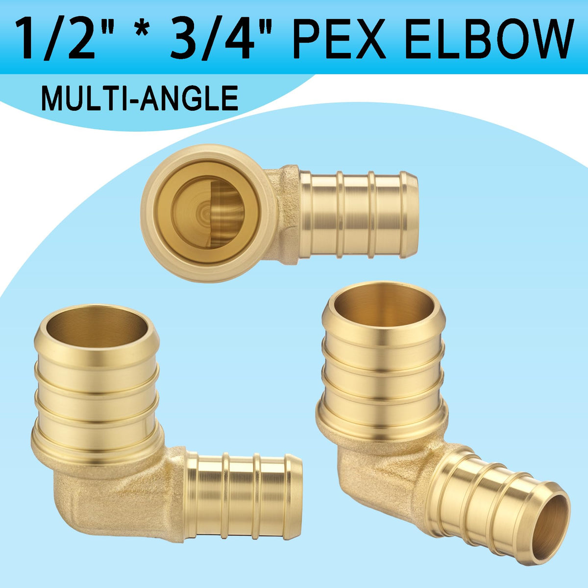 (20 Stück) LinkMejor 3/4 bis 1/2 PEX Reducer Crimp Elbow für PEX-A/B/C-Rohr