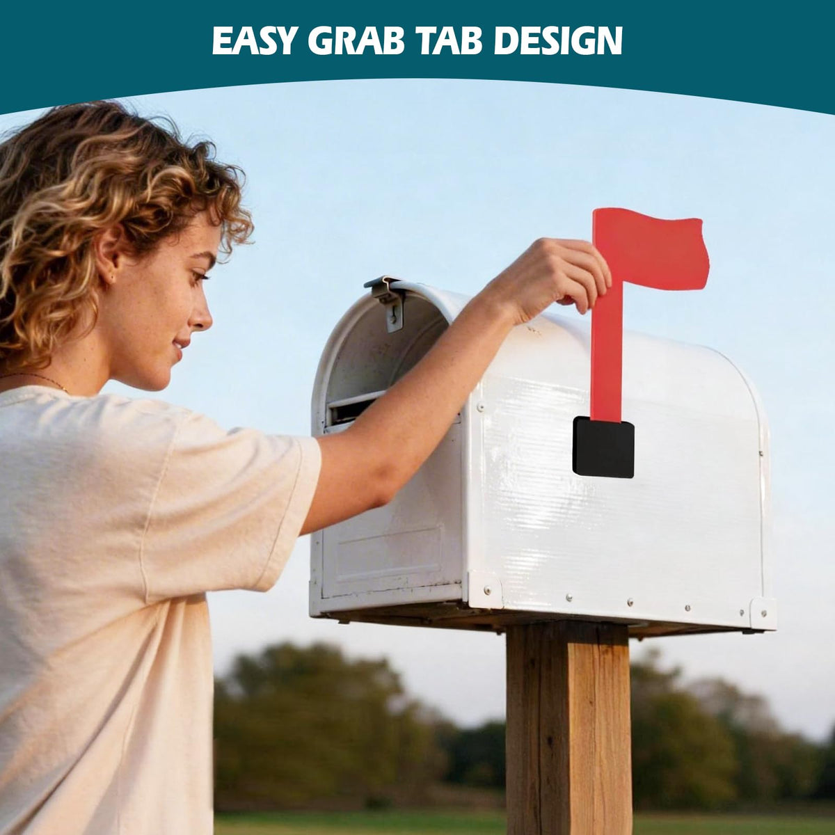 Universal Mailbox Flag Vervangingskit voor Post Mount- en Wall Mount Mailboxes – Gemakkelijk te installeren, windbestendig en zonder gereedschap – met sterk adhesief (rood) 1 pak