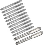 Metric Machine Hand Tap Set M6 and M8 H2 High Speed Steel Uncoated 3 Straight Flutes Thread Tapping DIY Tool 12pcs