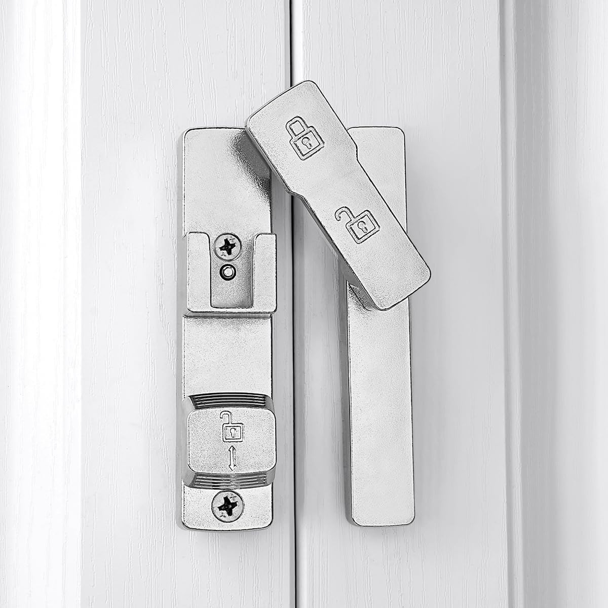 Silvery 180 Degree Barn Door Lock,Flip Gate Latches Hardware