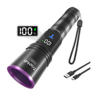 LinkMejor 365nm Flashlight Luce UV Ricaricabile con Display LCD