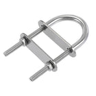 Round U-Bolt 1.1"(28mm) Fit Rod Size 80mm Length 304 Stainless Steel M5 with Nuts, Plates 4 Sets