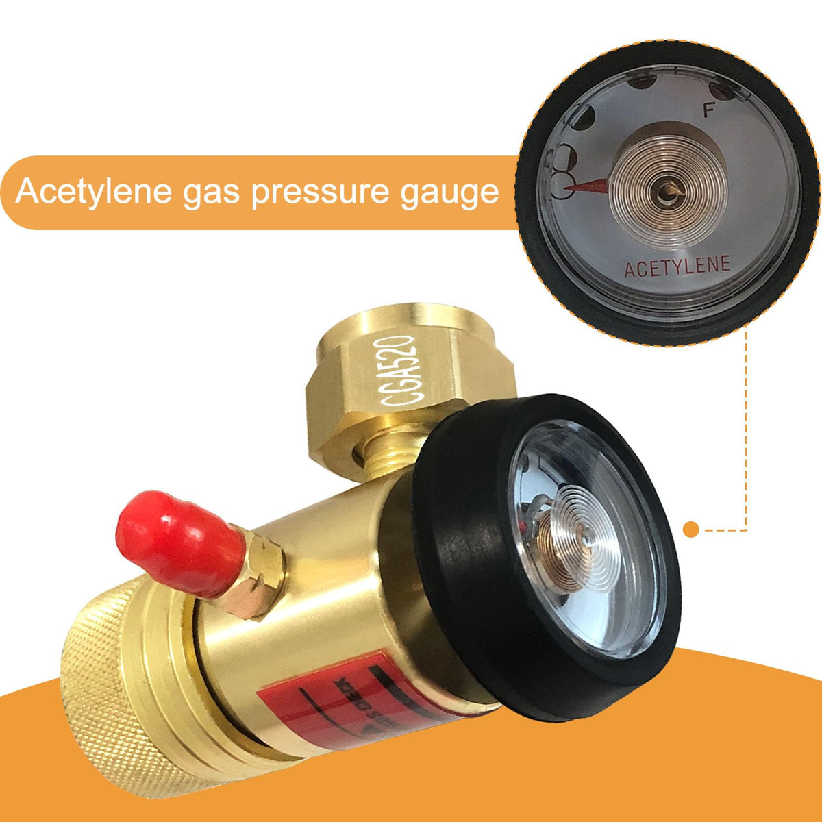 AR-B CGA520 Acetylenregulator til B tanke/Torche regulator/Visningskit