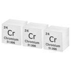 3 Pcs Chromium Cube, 1 Inch High Density Metal Element Cube Metal Density Cube for Chemical Elements Collection Science Education Experiment Application, Silver