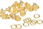 Grommets Eyelets with Washers Kit, 6 x 3 x 4mm Copper Grommet Chrome Plated for DIY or Craft Projects Gold Tone 100 Set