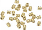 Knurled Insert Nuts, M2 x 4mm(L) x 3.5mm(OD) Female Thread Brass Assortment Kit, 60 Pcs