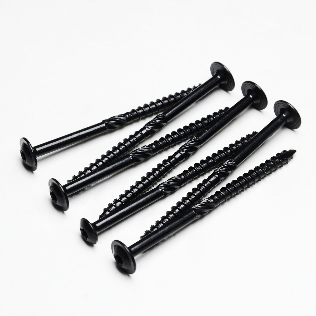 LinkMejor Lag Screws 4 Inch, #14 x 4 Wood Screws, 50-Pack Heavy Duty Self Drilling Structural Screw, Washer Head, Black Coated, T30 Star Drive (with Bit), for Exterior Wood and Timber Fastening