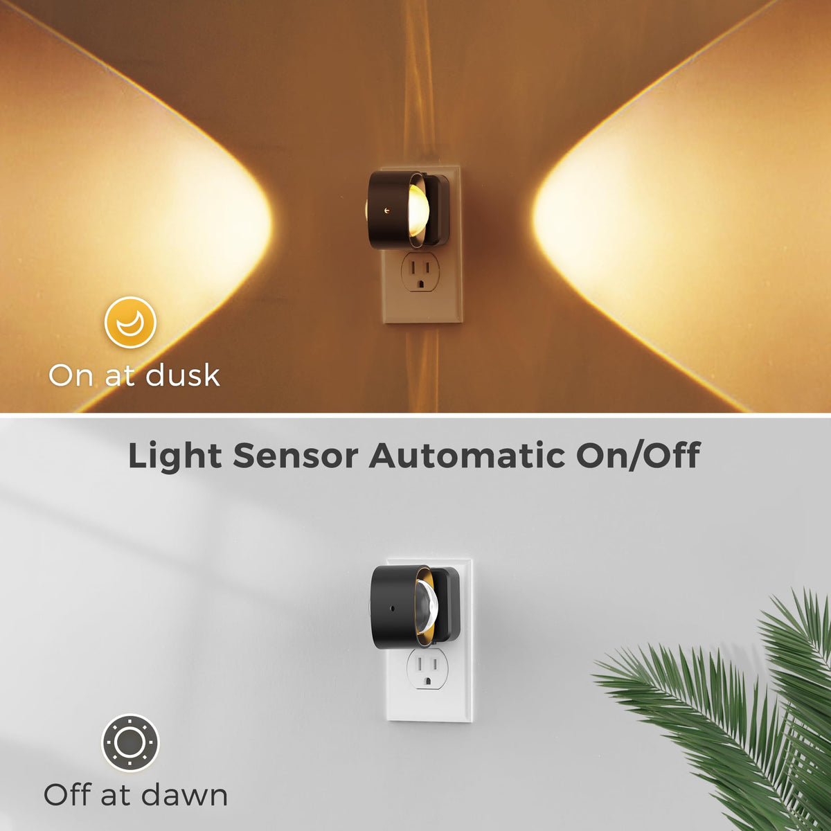 LinkMejor Proyector de Luz Nocturna, Luces Nocturnas se Conectan al Sensor de Luz de Pared