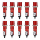 Signal Indicator Dash Light DC 12V, LED Bulbs XD10-3 Red, 10mm 2/5" Panel Mount 10Pcs