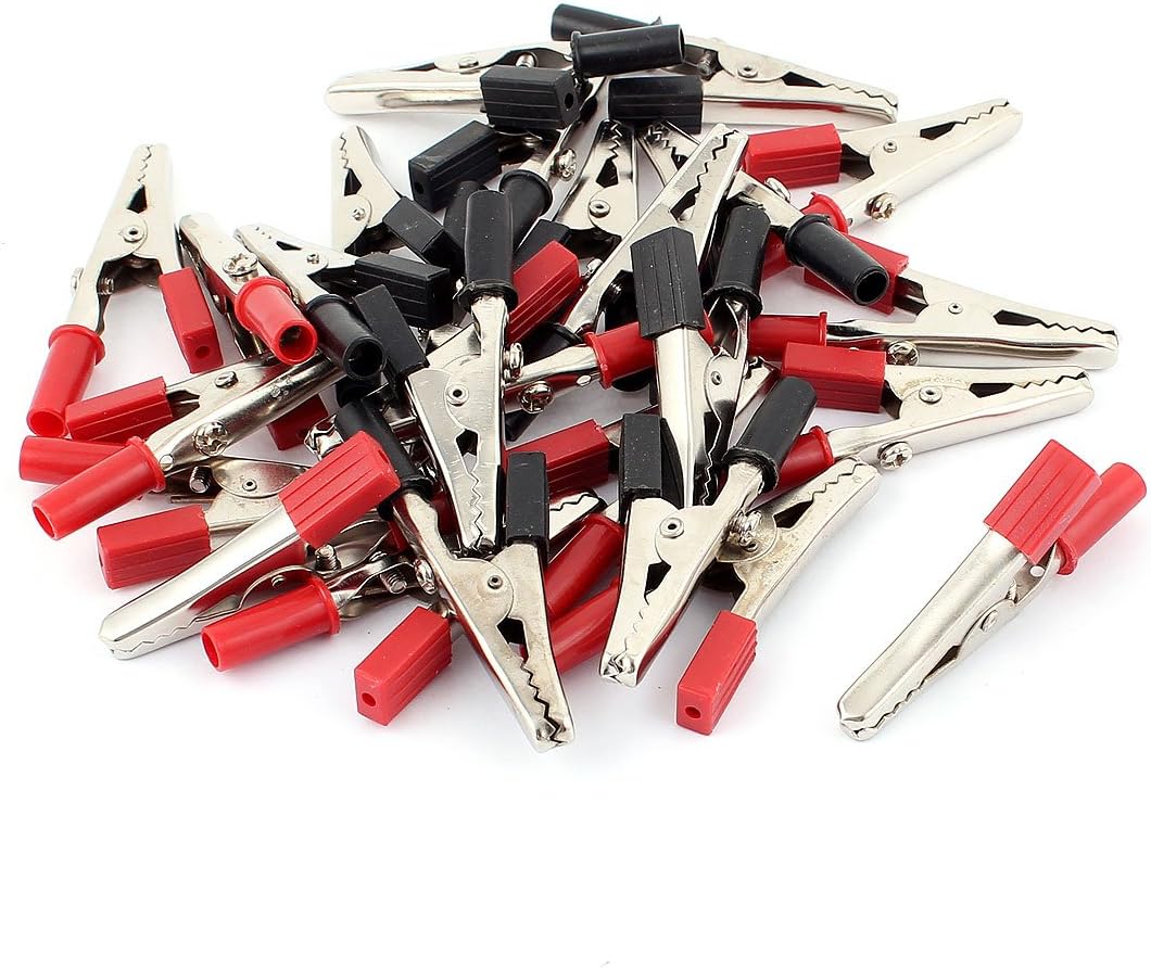 26pcs Breadboard Test Alligator Clip Clamp 55mm Red Black