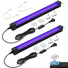 LinkMejor 365NM Black Light Bar 15W 1FT, UV Blacklight Strip for Dispaly, Linkable LED Black Lights with ON/Off Switch, for Uranium Glass Minerals/Rock Curio Cabinetry Glow Party Halloween, 2 Pack