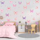 LinkMejor Papel de Parede de Borboleta Rosa, Plot Dots Papel de Parede para Quarto