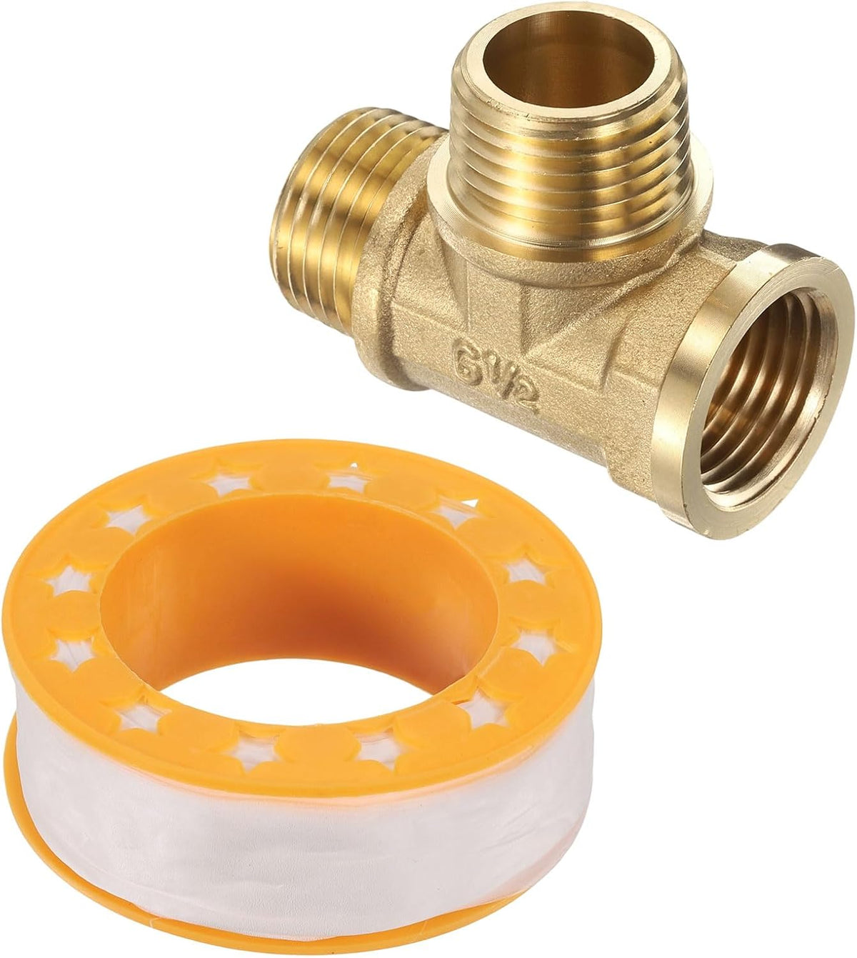 Compressed Air Piping Tee Fitting 1/2 NPT Male x Male x Female 3-Way Connector Tube Fitting for Tubing System