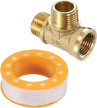Compressed Air Piping Tee Fitting 1/2 NPT Male x Male x Female 3-Way Connector Tube Fitting for Tubing System