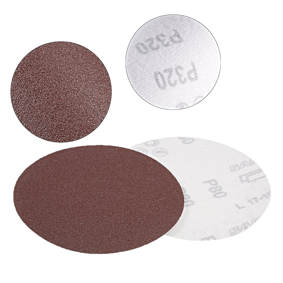 50Pcs 5 Calowy Taśmowy Disk Polerski 80 Gritów Flockowany Papierek Szlifierski do Szlifierek Kolistych