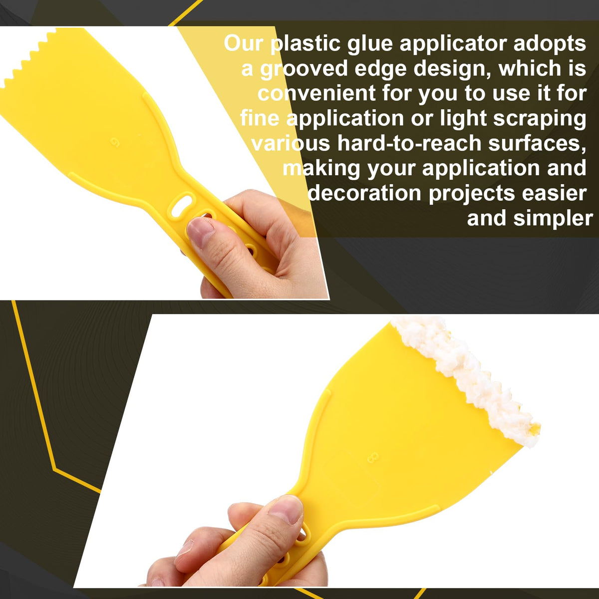 LinkMejor 3 Pcs Plastik Notcher Spade Sæt, Lim Spredere, 4", 3.1", 2.4"