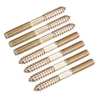 M8x80mm Hanger Bolts, 7pcs Double Head Thread Dowel Screws for Wood Furniture
